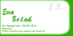 eva belak business card